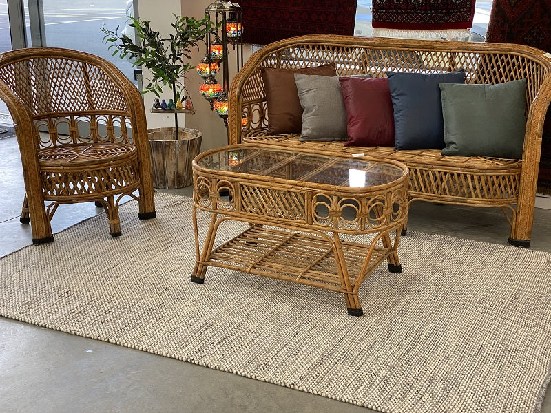 Handwoven Wool Rug Loft Aqua