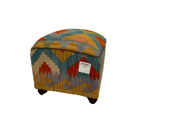 Afghan Kilim Foot Stool 34 x 34 x 35 cm Akf59