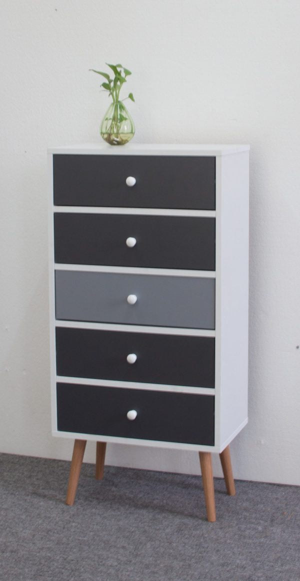 Horas Scandi 2 Tone Chest Of Drawers Black Ch2011 48 x 30 x 99 cm