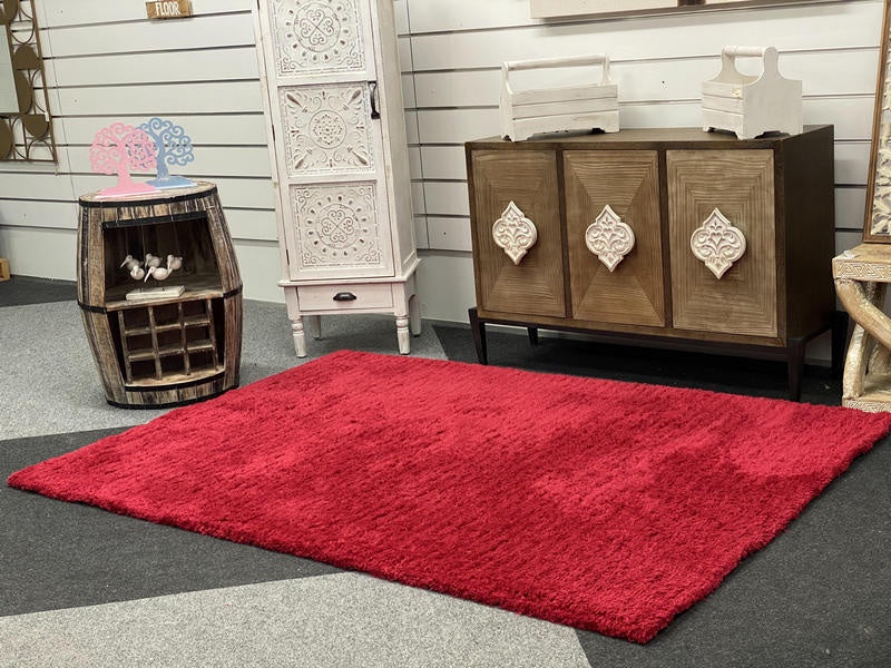 Feather Shaggy Rug Chilli Red