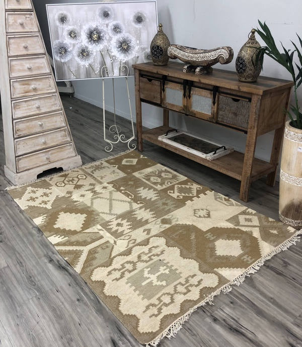 Kilim Rug Cream Brwn Mku27082 120 x 180 cm