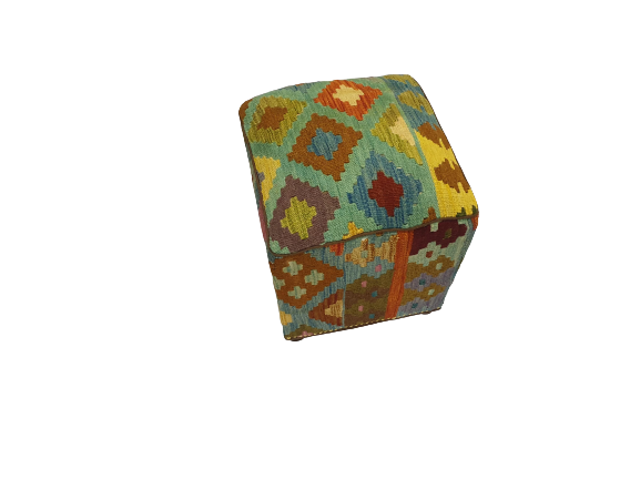Afghan Kilim Foot Stool 36 x 36 x 45 cm Akf18