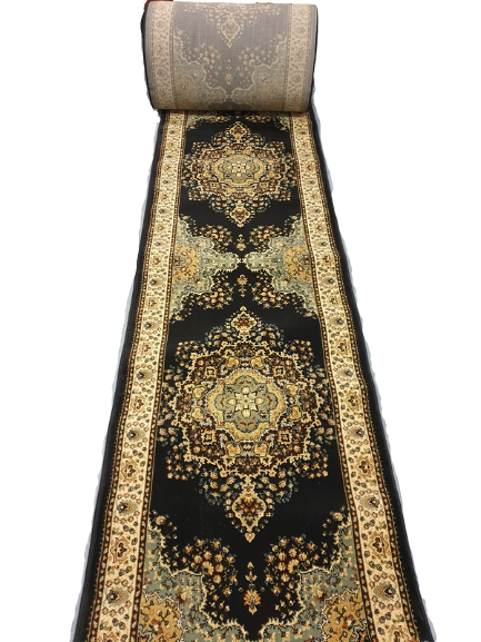 Kohinoor Herricks Black Runner 80 cm Wide x Length Cut To Order