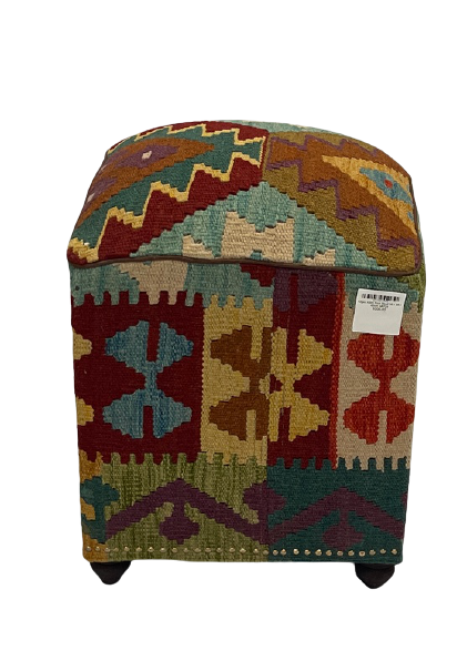 Afghan Kilim Foot Stool 36 x 36 x 45 cm Akf24