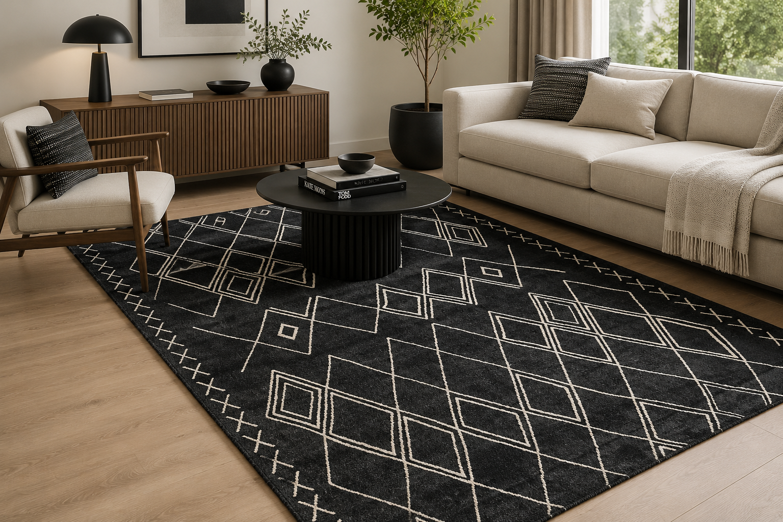 Austin Rug Chaabe Black