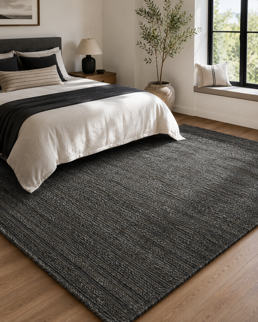 Ayali Wool Handwoven Ash Rug
