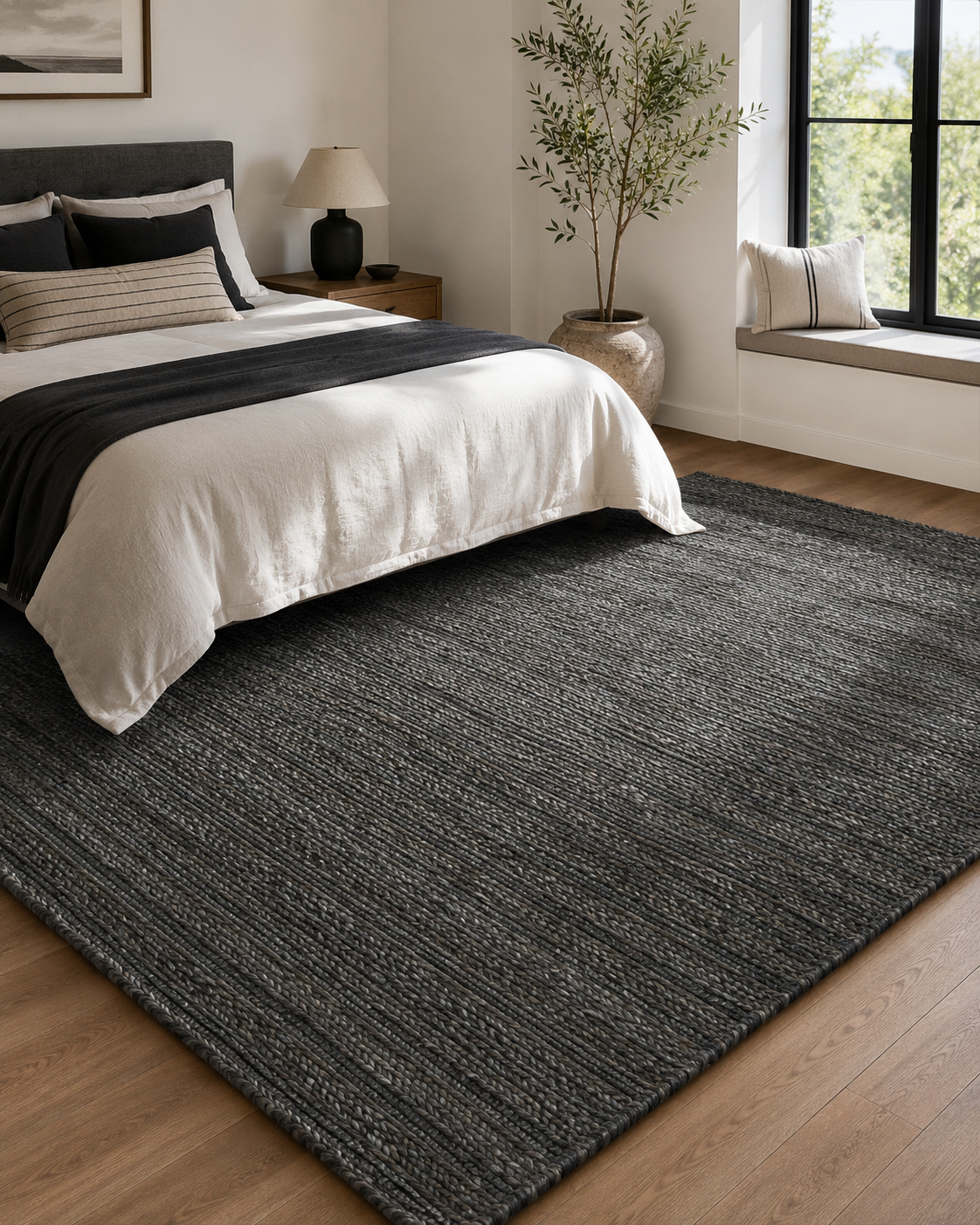 Ayali Wool Handwoven Ash Rug