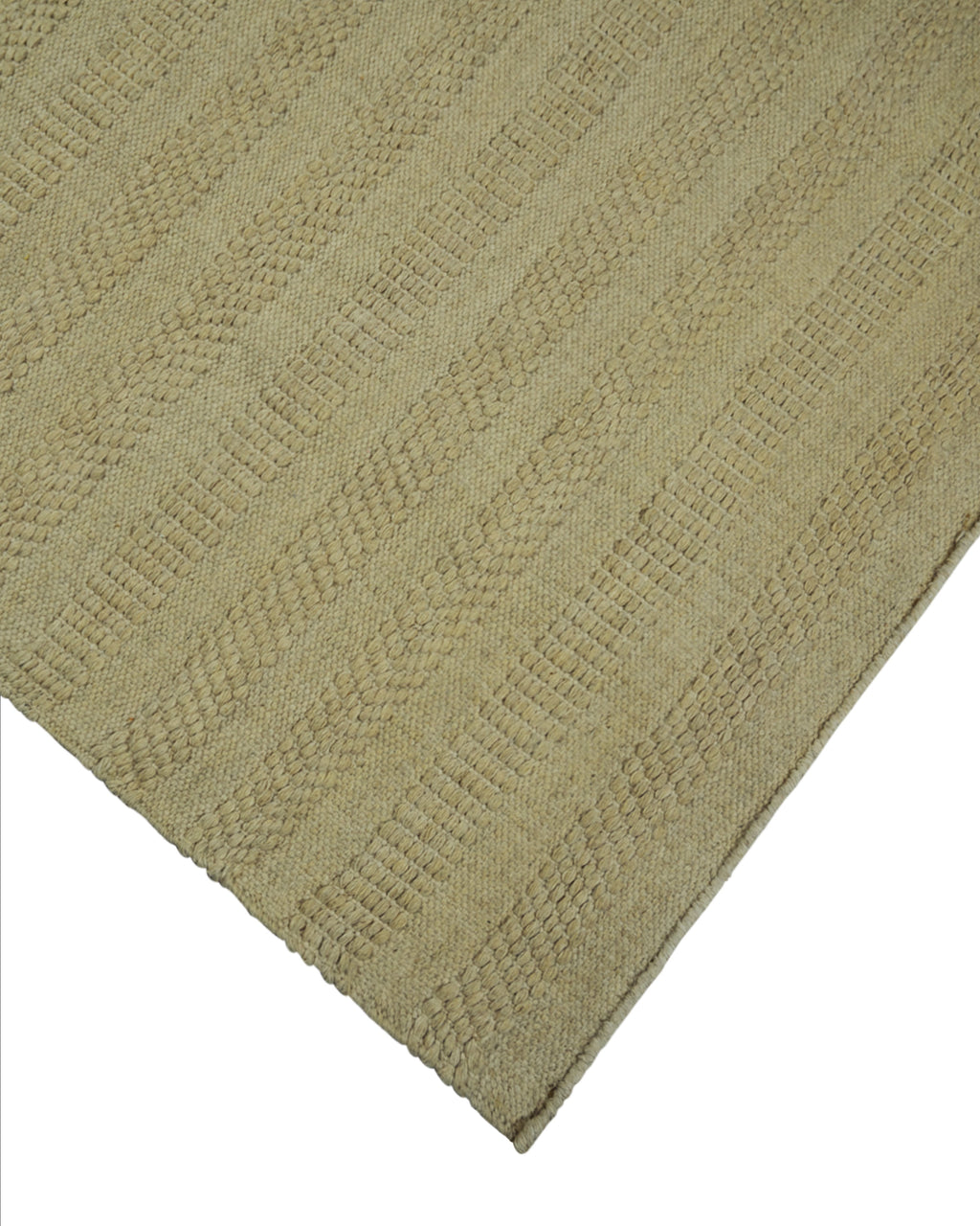 Handwoven Wool Rug Linear Vanilla