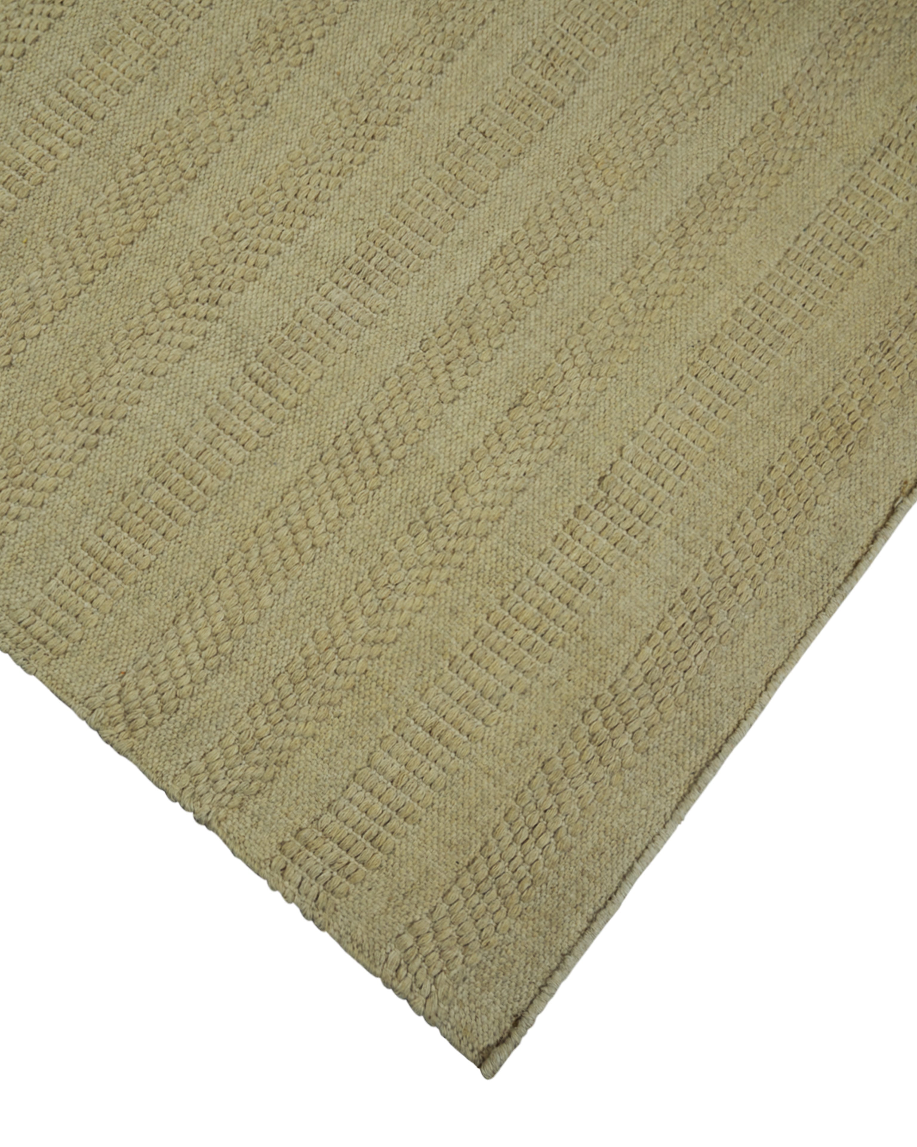 Handwoven Wool Rug Linear Vanilla