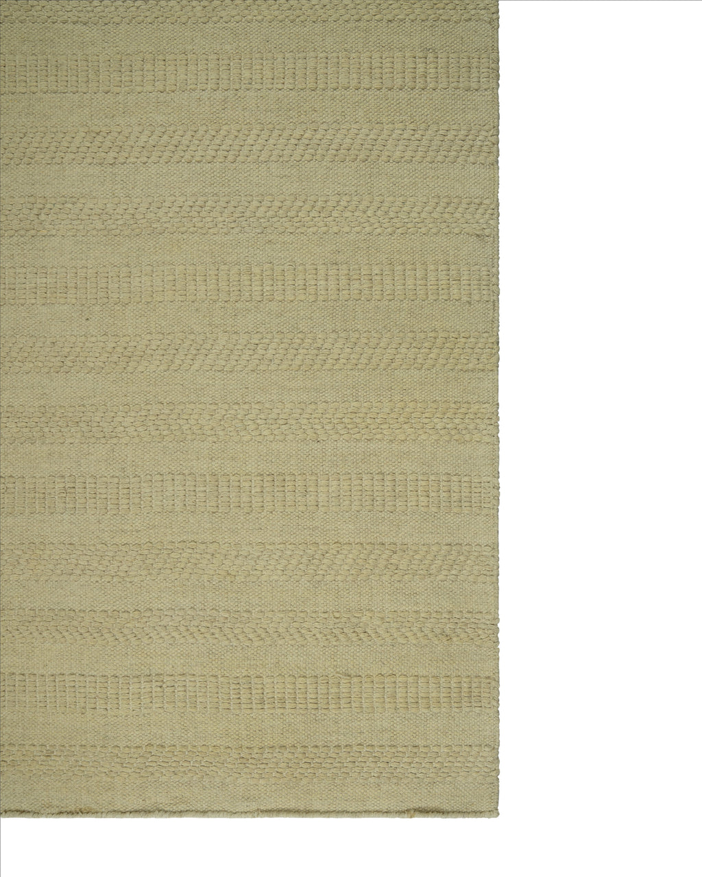 Handwoven Wool Rug Linear Vanilla