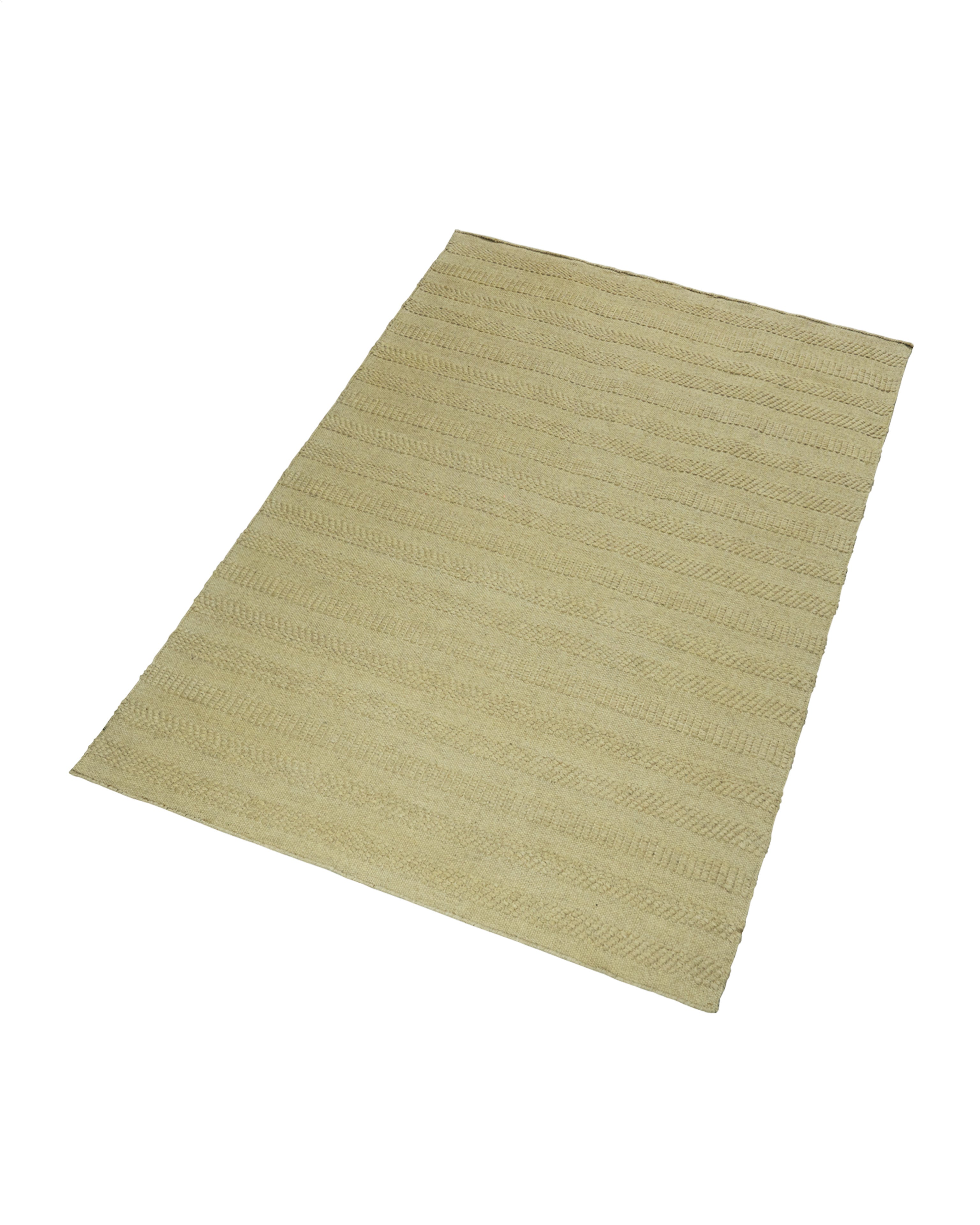 Handwoven Wool Rug Linear Vanilla