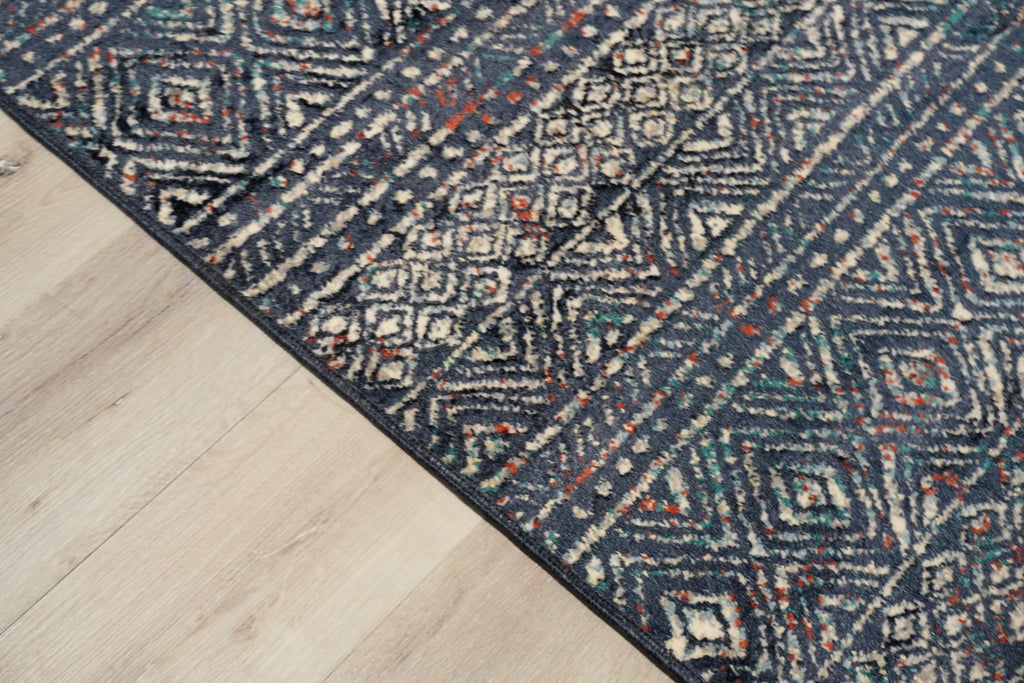 Zoe Rug Ancien Brown Dark Blue