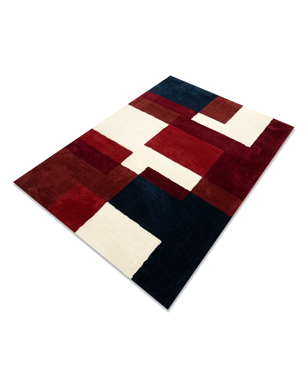 Amara Rug Casket Ink Blue-Rose-Light Red And Maroon