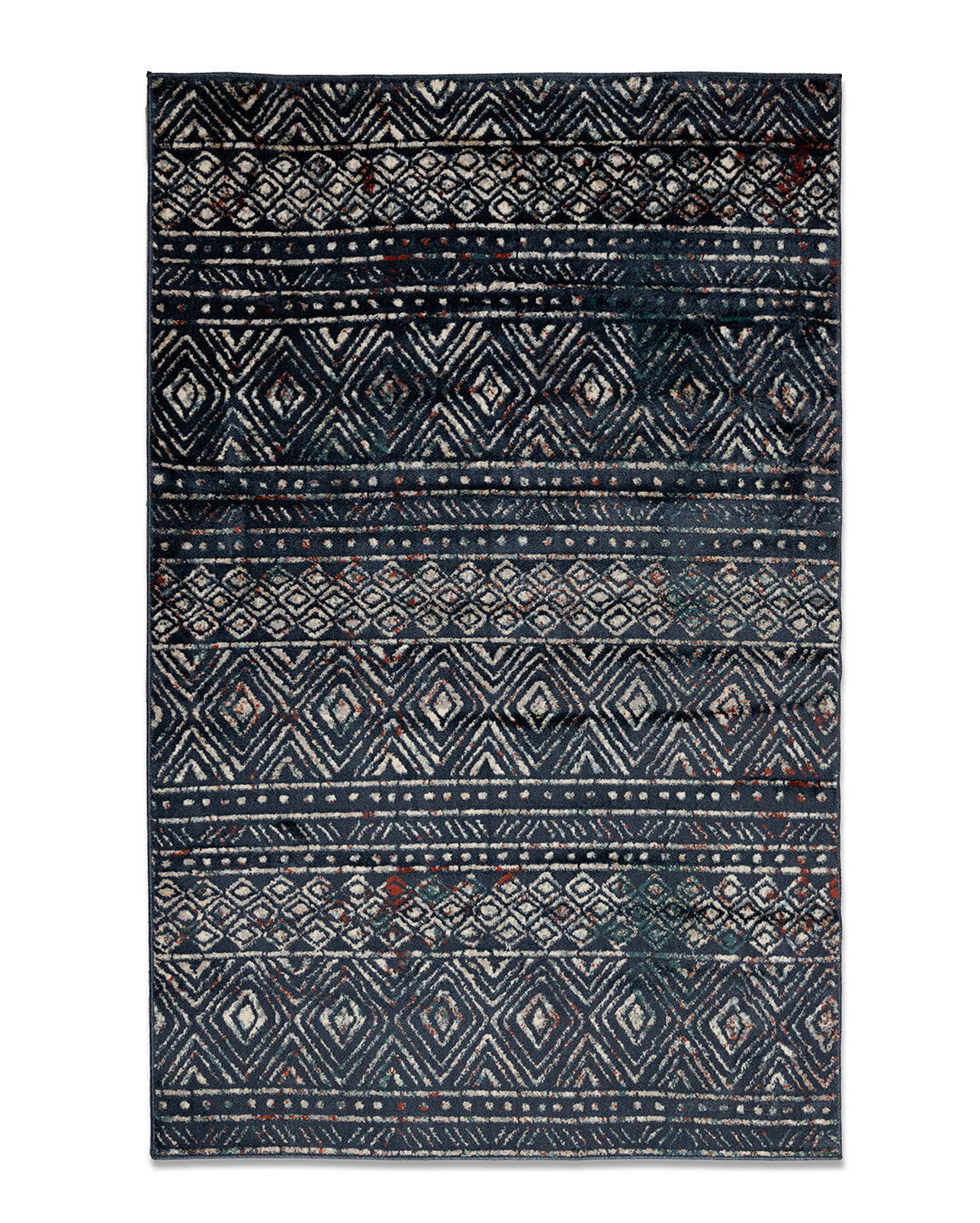 Zoe Rug Ancien Brown Dark Blue