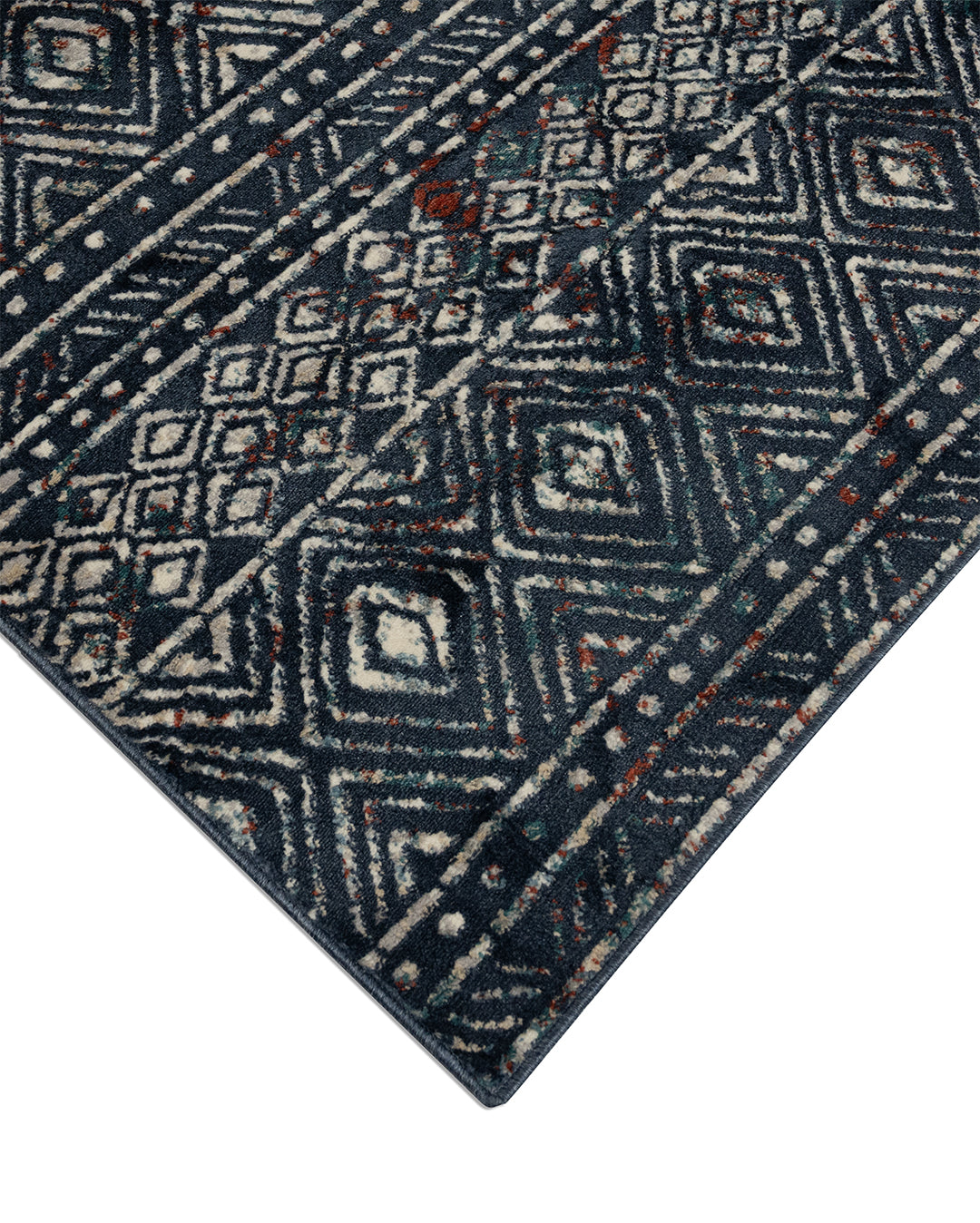 Zoe Rug Ancien Brown Dark Blue