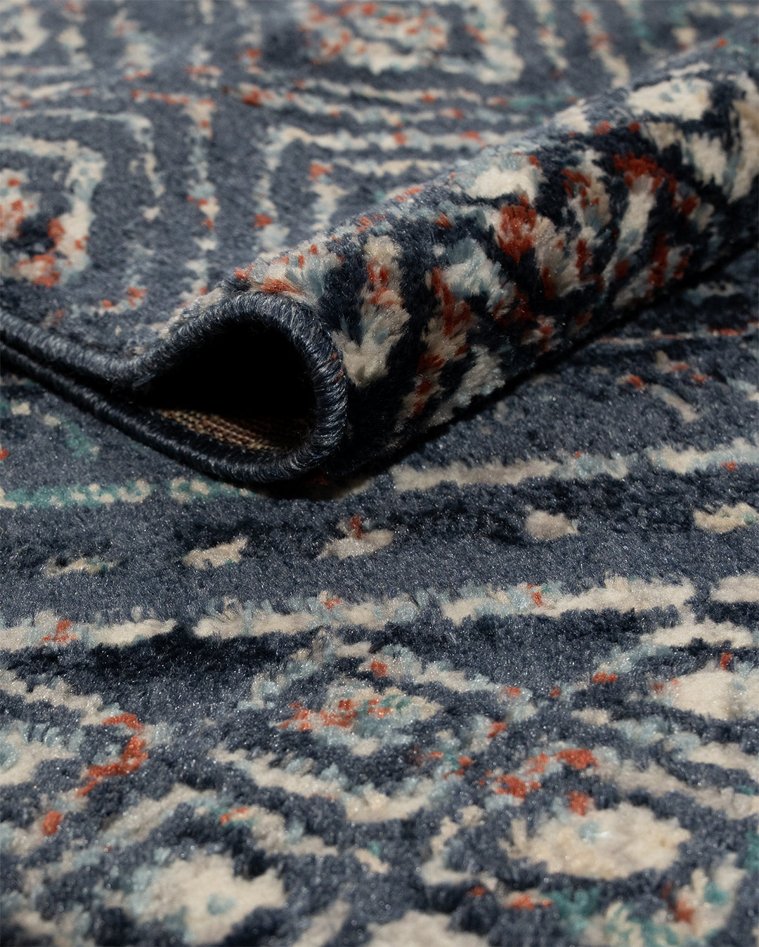 Zoe Rug Ancien Brown Dark Blue