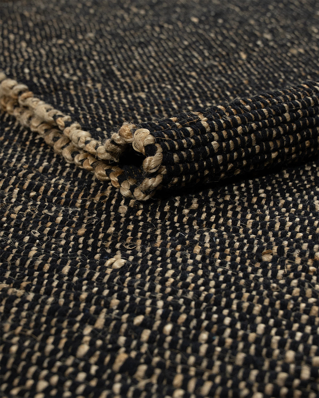 Allowal Wool Handwoven Black Rug