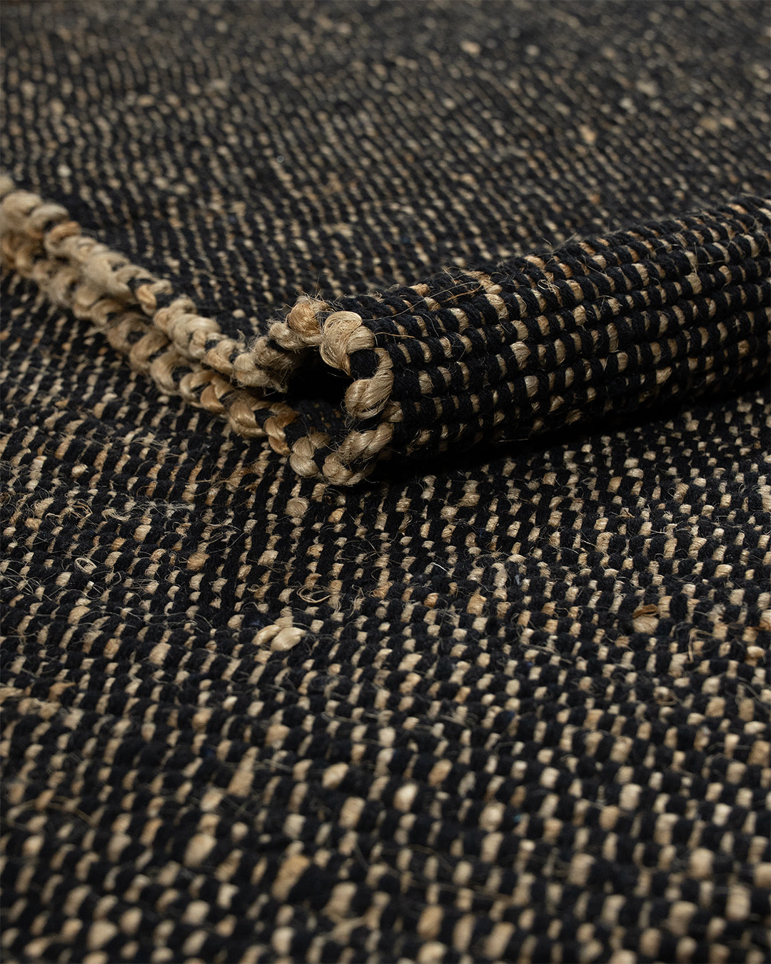 Allowal Wool Handwoven Black Rug