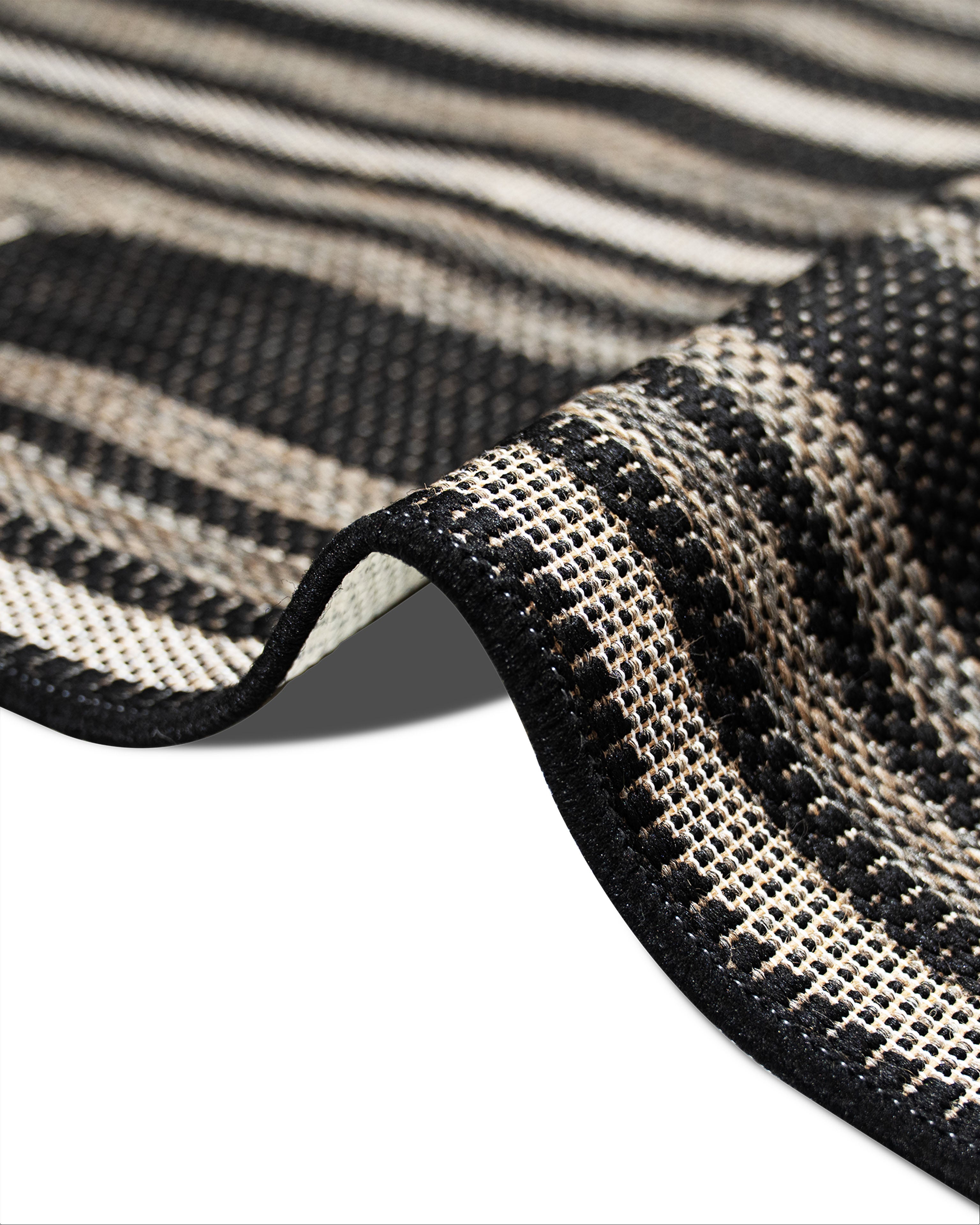 Natura Runner Monana Grey And Black Runner 2064J48 H 80 cm Wide x Length Cut To Order