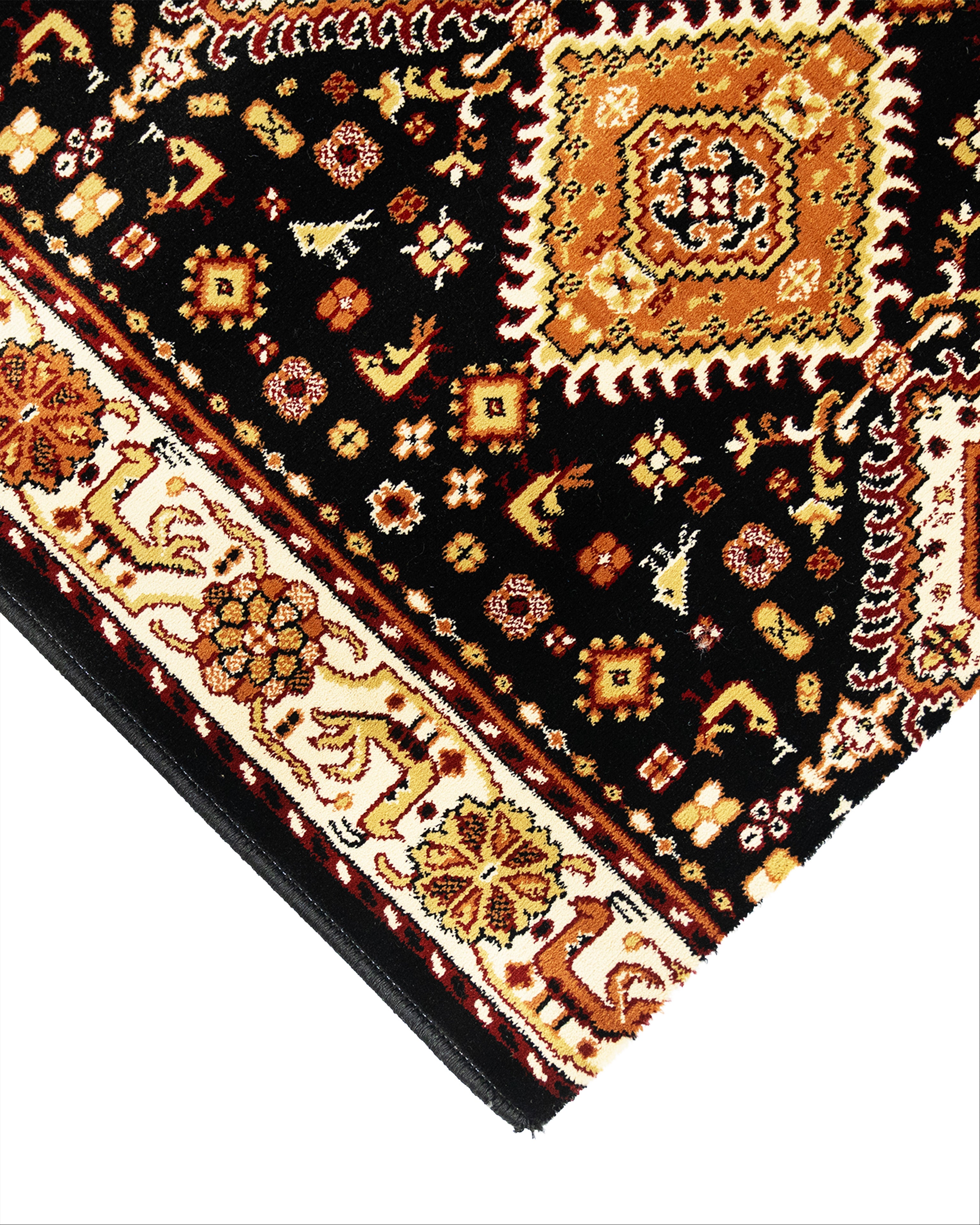 Kohinoor Roslyn Black Runner 80 cm Wide x Length Cut To Order