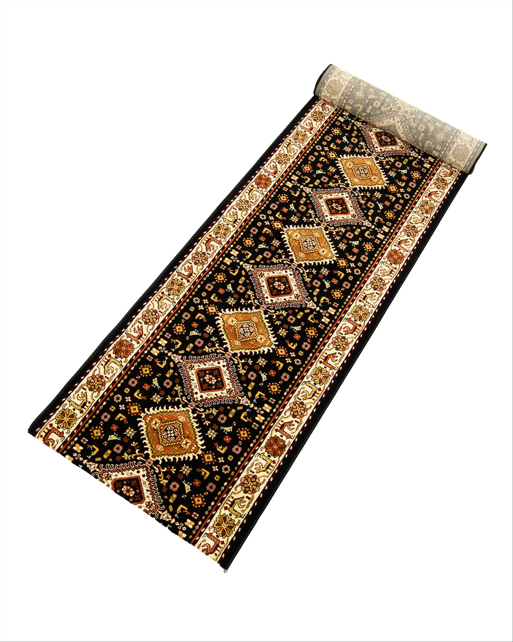 Kohinoor Roslyn Black Runner 80 cm Wide x Length Cut To Order