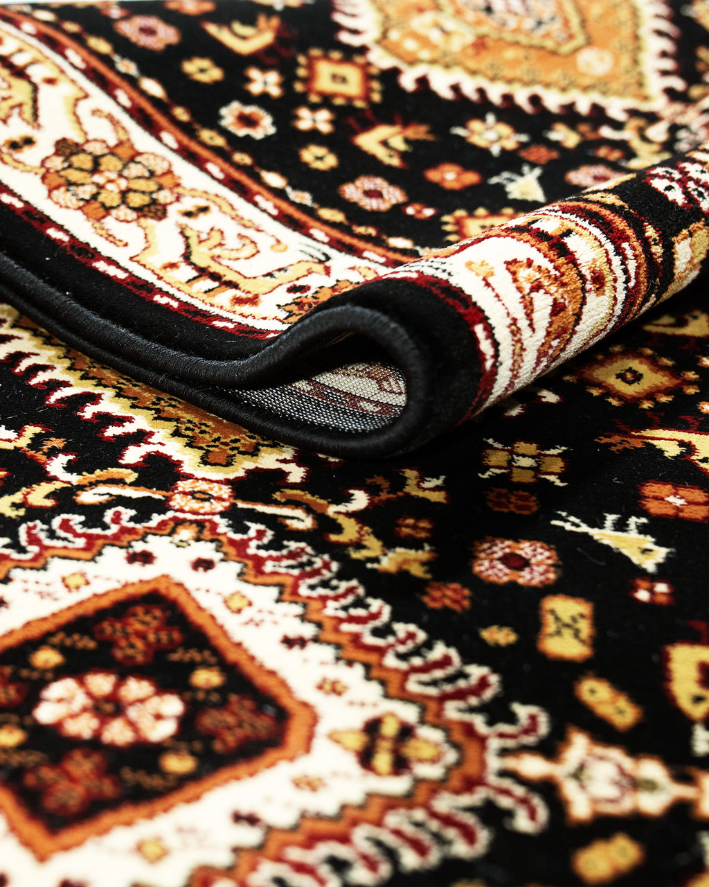 Kohinoor Roslyn Black Runner 80 cm Wide x Length Cut To Order
