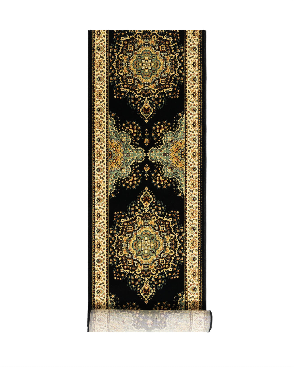 Kohinoor Herricks Black Runner 80 cm Wide x Length Cut To Order