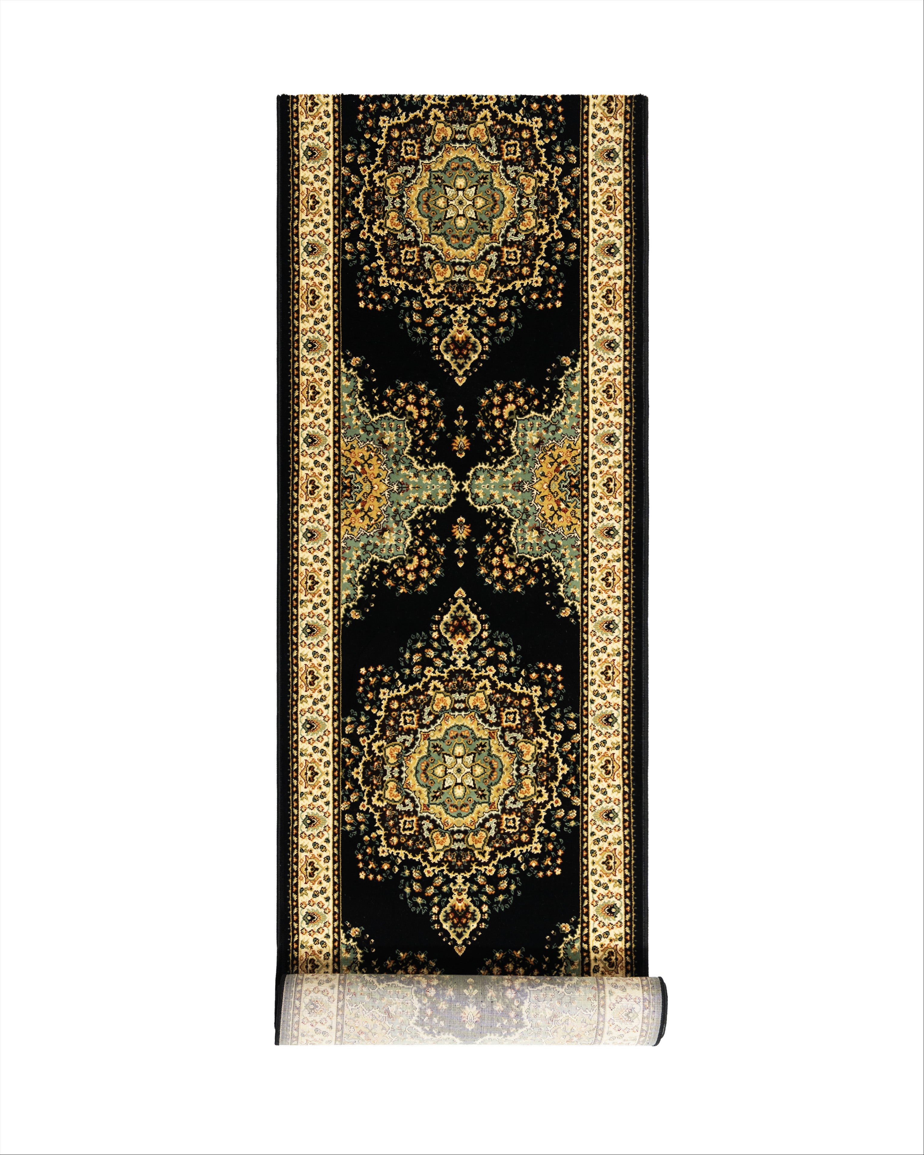 Kohinoor Herricks Black Runner 80 cm Wide x Length Cut To Order