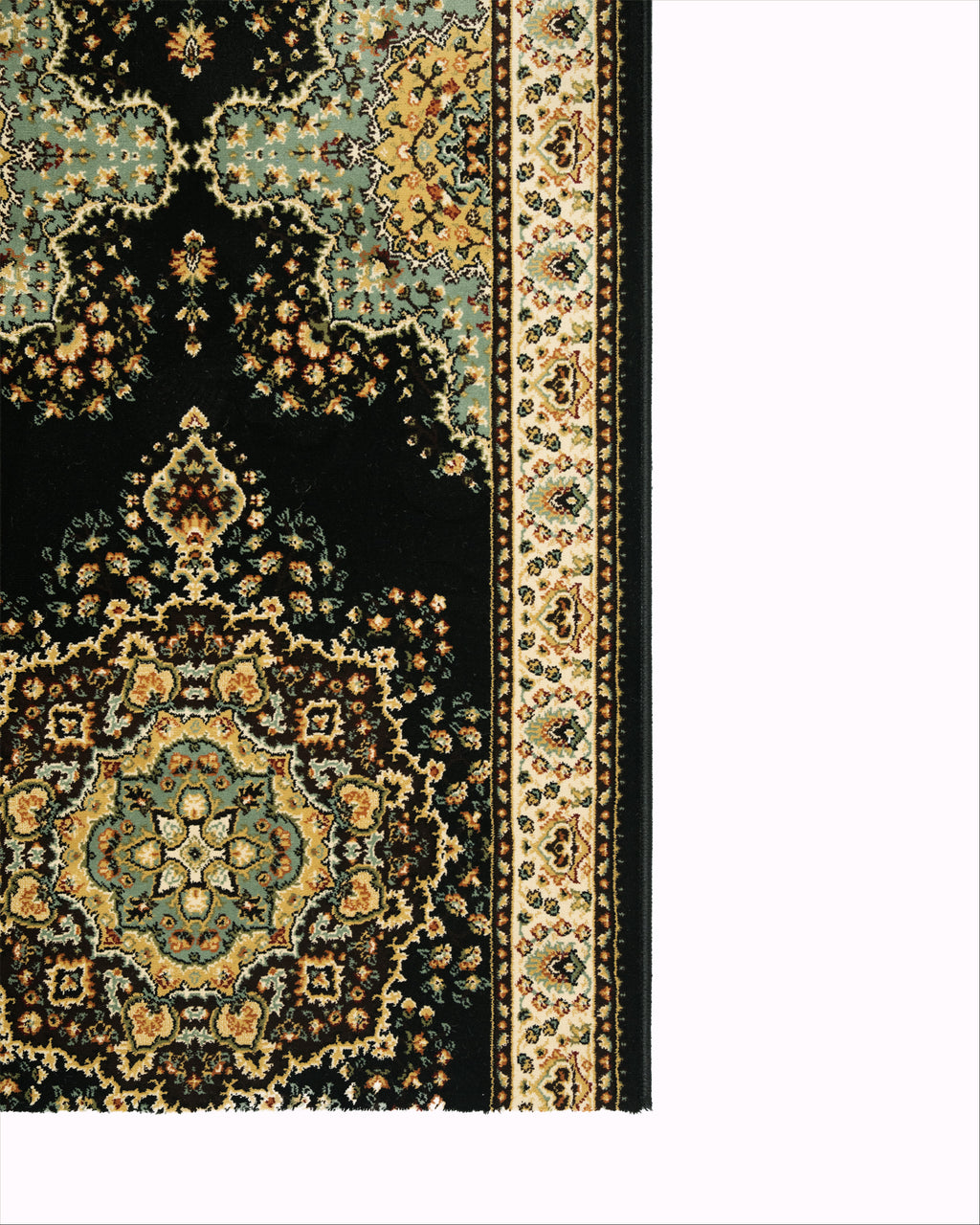 Kohinoor Herricks Black Runner 80 cm Wide x Length Cut To Order