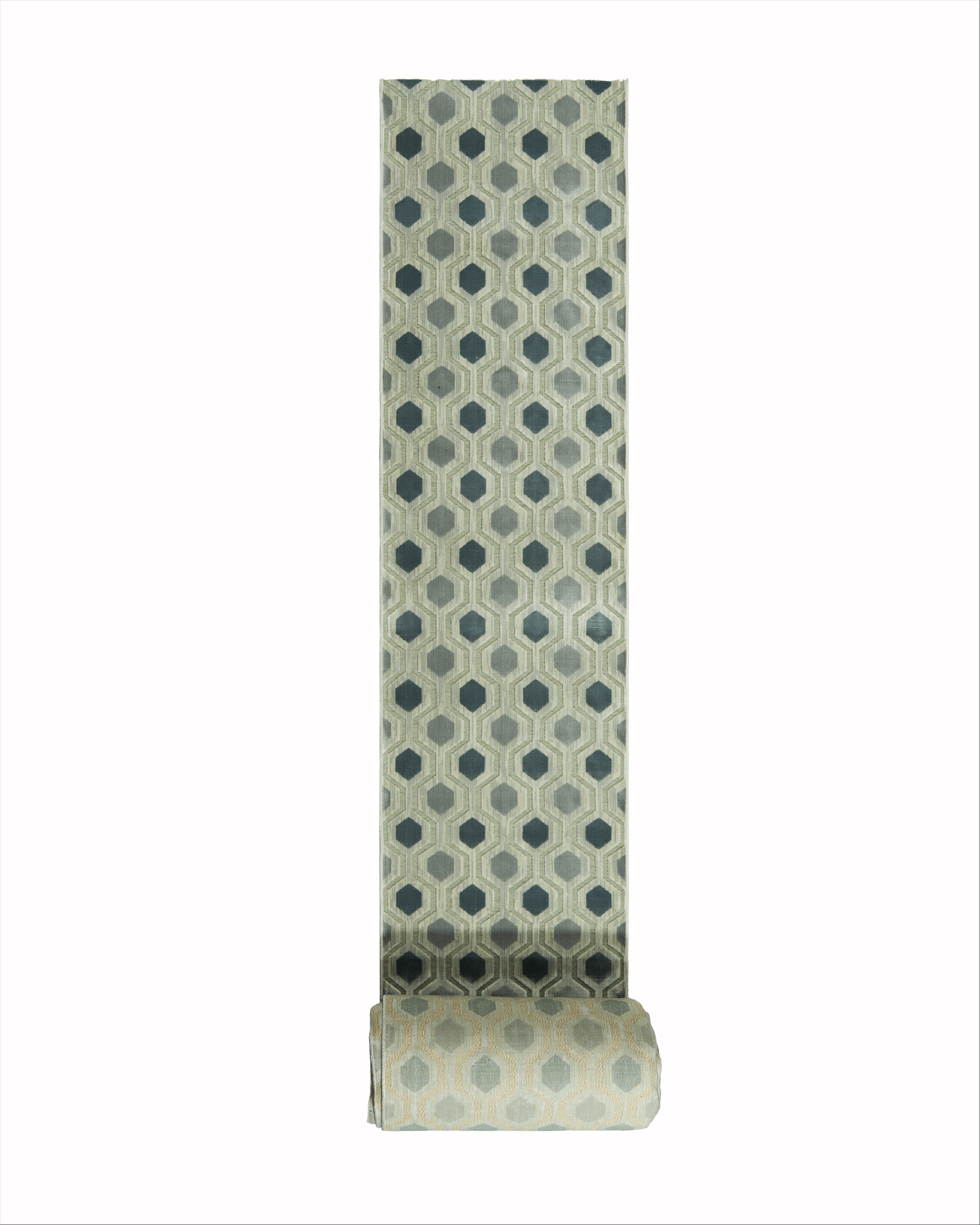 Alicia Rug Bargo Silver And Blue x 80 cm Wide x Length Cut To Order