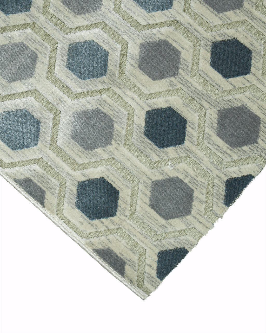 Alicia Rug Bargo Silver And Blue x 80 cm Wide x Length Cut To Order