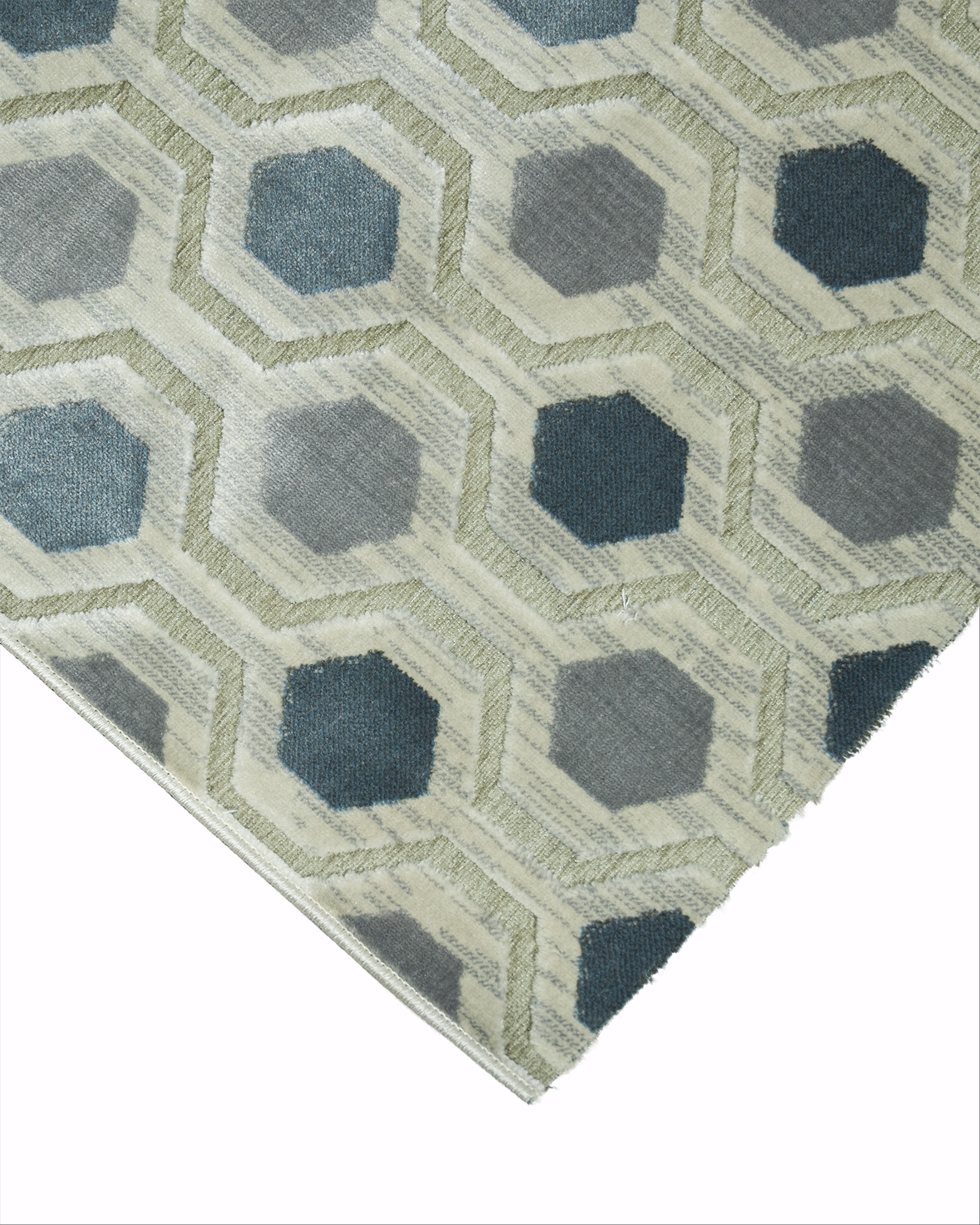 Alicia Rug Bargo Silver And Blue x 80 cm Wide x Length Cut To Order