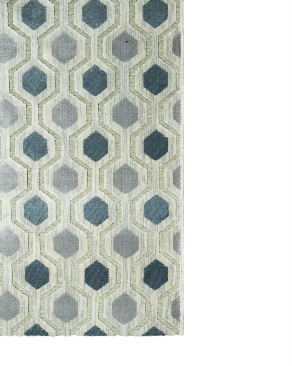 Alicia Rug Bargo Silver And Blue x 80 cm Wide x Length Cut To Order