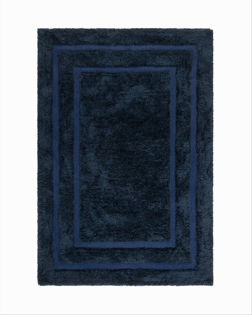 Feather Deco Rug Brick Ink Blue