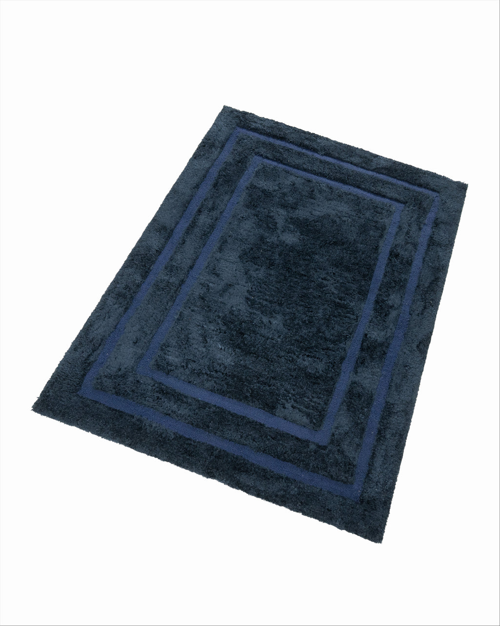Feather Deco Rug Brick Ink Blue
