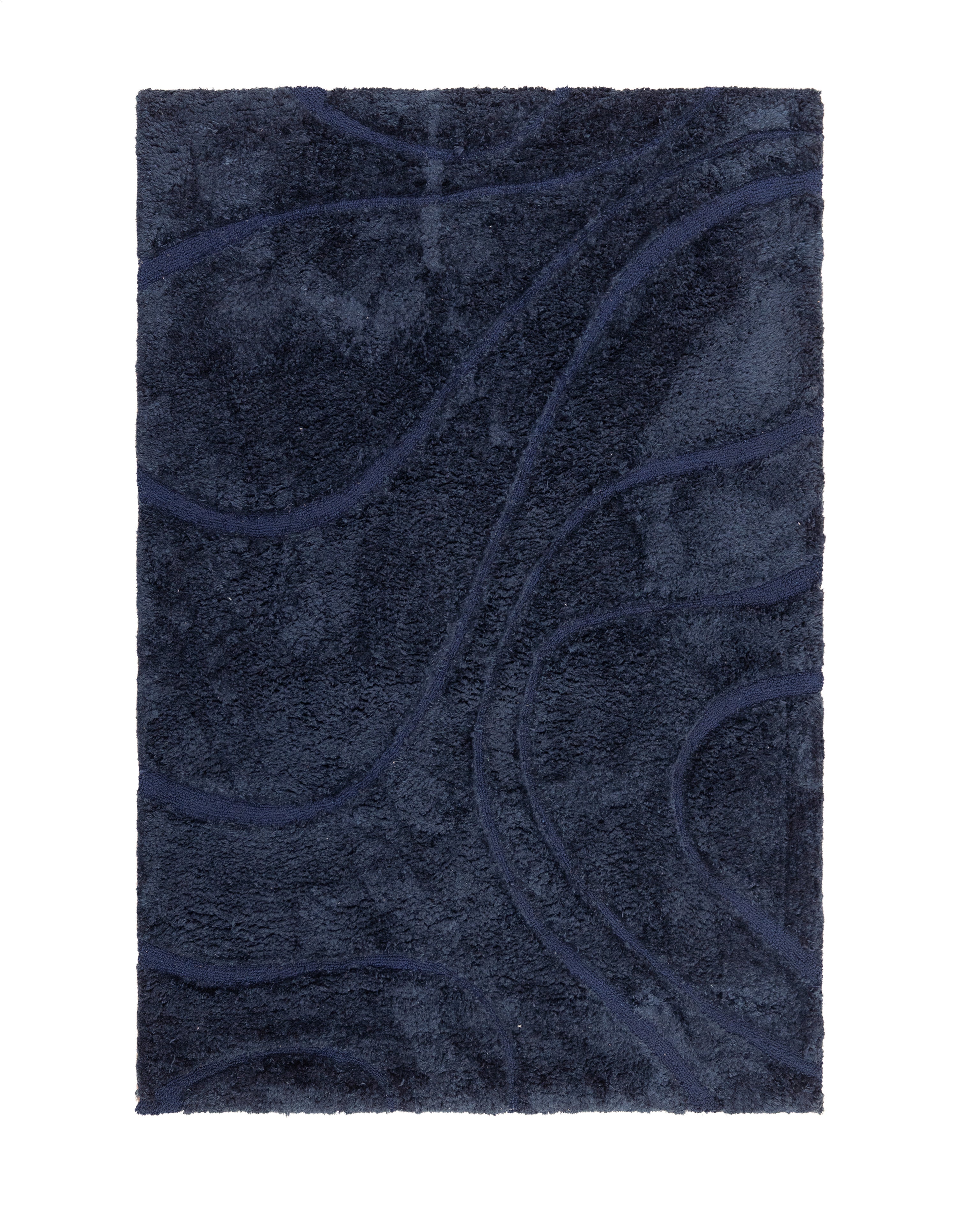 Feather Deco Rug Flume Ink Blue