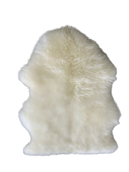 New Zealand Long Wool Sheepskin Rug Natural Ivory Large