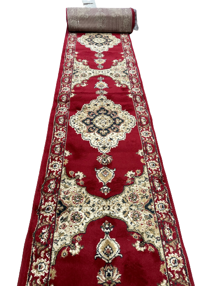 Hariri Nora Red Runner 80 cm Wide x Length Cut To Order