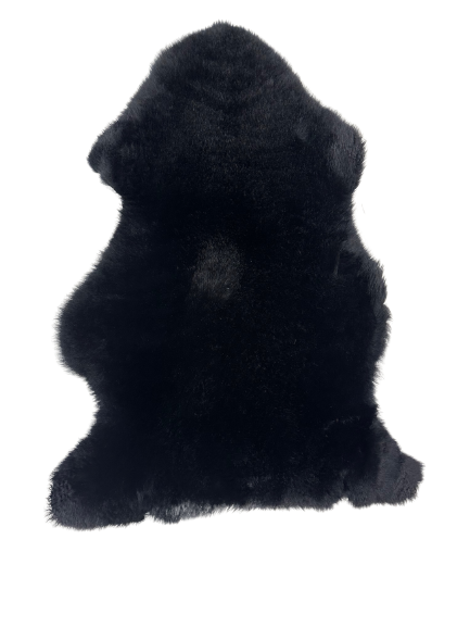 New Zealand Long Wool Sheepskin Rug Large Black