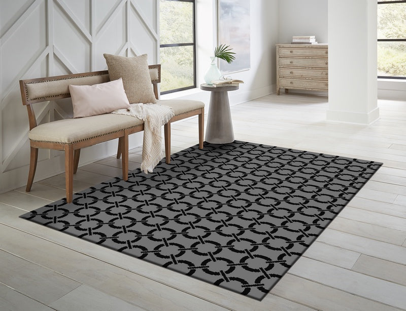 Pronto Rug Hamburg Grey Base And Black Dots