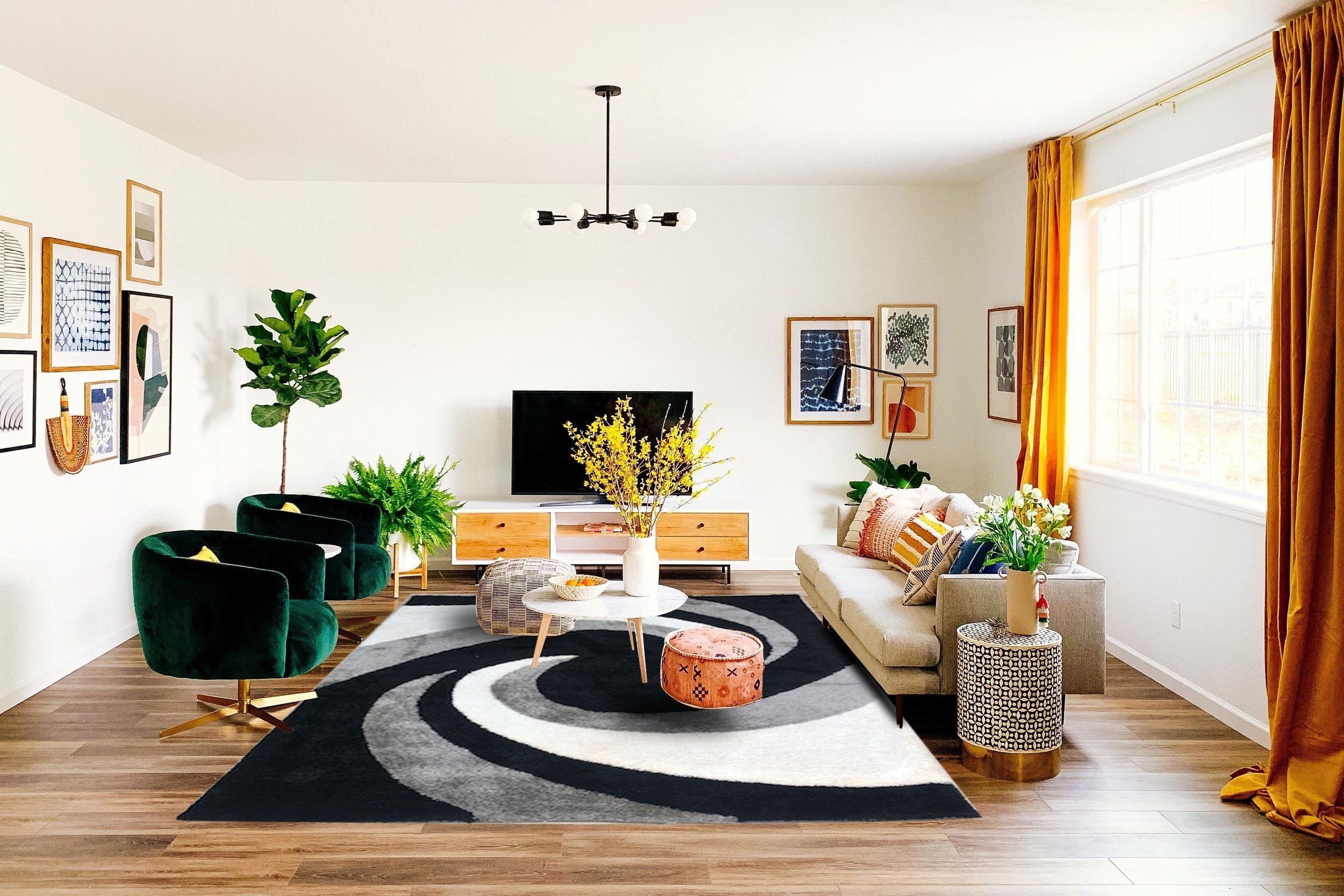 Kyra Meera Rug Swilrs Black